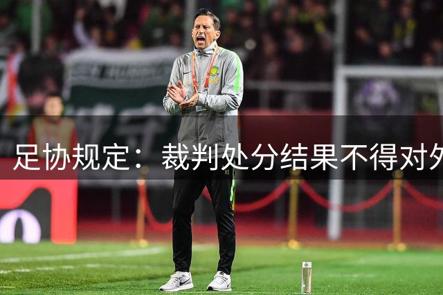 足协规定：裁判处分结果不得对外披露